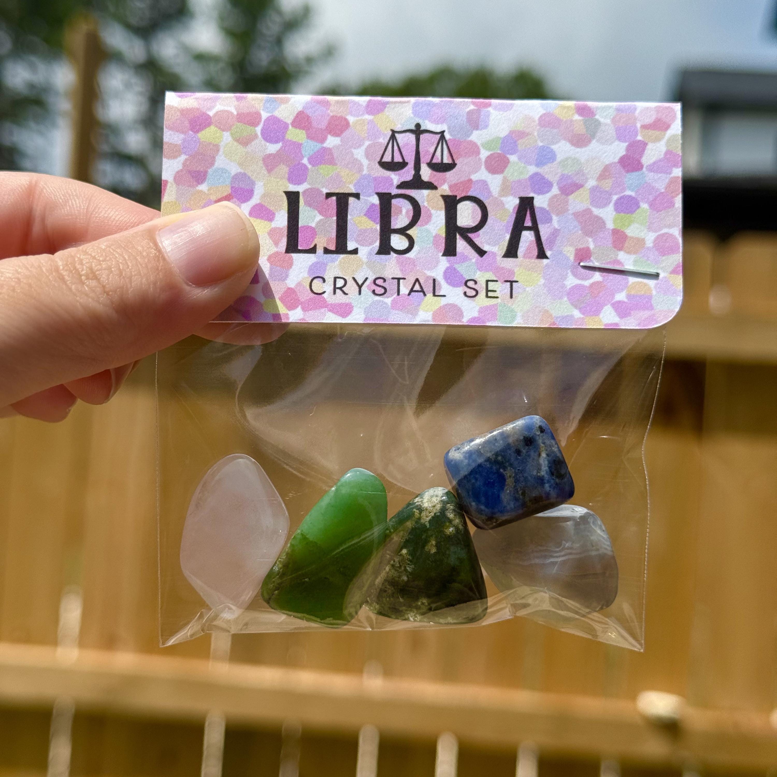 Libra Crystal Set: Zodiac Tumbled Gemstones for Astrology