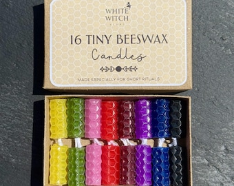 Beeswax Spell Candles Set: Tiny Ritual Candles, Witchcraft Box