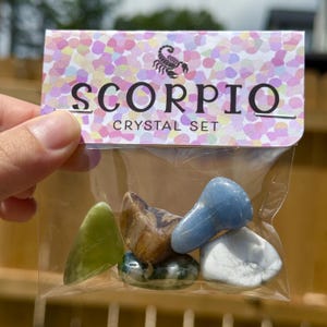 Scorpio Zodiac Crystal Set: Tumbled Birthstones for Intuition & Passion
