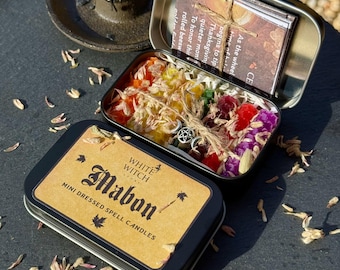 Mabon Mini Beeswax Spell Candles: Autumn Equinox Ritual Set