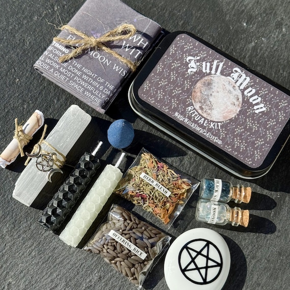 Full Moon Ritual Kit: Powerful wish-manifestation ritual set with instructions