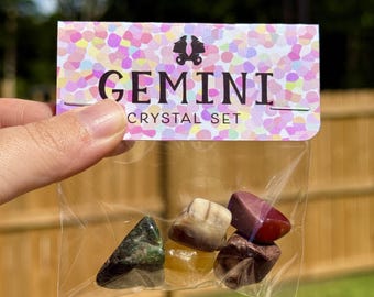 Gemini Crystal Set: Zodiac Tumbled Stones - Astrology Gift