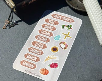 Pagan Sabbats Vinyl Sticker Sheet: Wiccan Planner & Grimoire