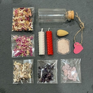 DIY Love Spell Bottle | Make Your Own Love Jar | Everything incl. for 1 Bottle | Ritual Supplies | Witchcraft Supplies | Love Attraction Kit