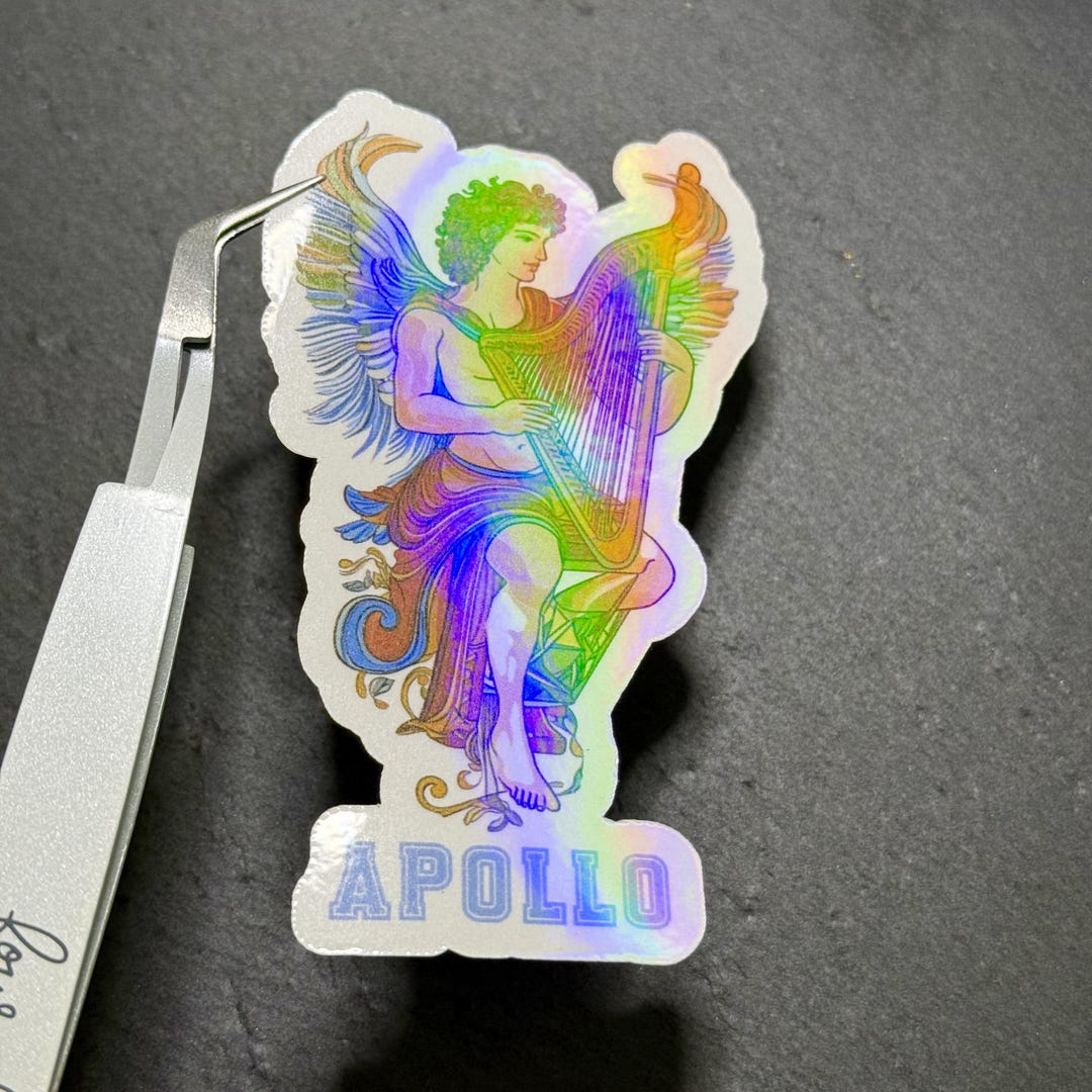 Holographic Apollo Vinyl Sticker: Greek Mythology Art, Waterproof - Etsy