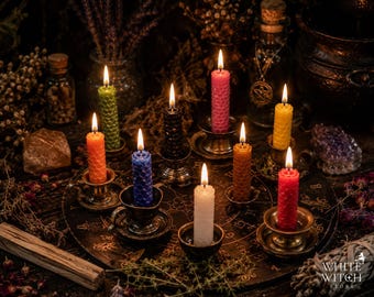 Mini Beeswax Spell Candles For Witchcraft Rituals | Intention Setting | Meditations | 20 min Burning Time