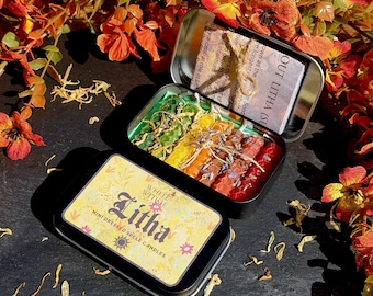 Litha Mini Spell Candles Set: Beeswax Ritual Candles with Calendula & Lavender