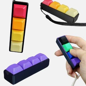 Mechanical Keyboard Fidget Toy – 4 Key Clicky Switch with LED Light | Stress Relief Decompression Clicker for Adults & Kids