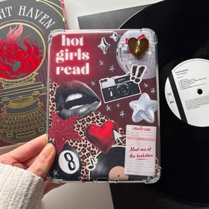 Red Aesthetic Kindle Insert | Leopard Print E-Reader Einlage | Paperwhite Sticker Insert | Zubehör Dekoration | Buchliebhaber Geschenk