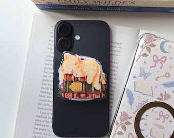 Soporte magnético con diseño de gato para Kindle, lectores electrónicos y teléfonos móviles | Agarre magnético MagSafe | Soporte para Kindle | Soportes para lectores electrónicos con diseño otoñal | Soporte para teléfono móvil