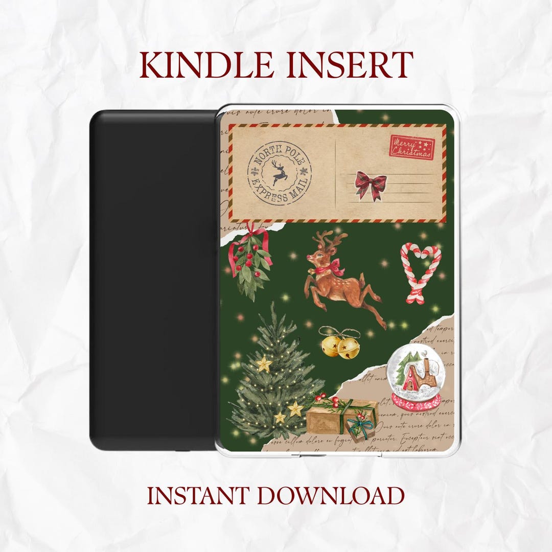 Vintage Christmas Kindle Insert Instant Digital Download Printable ...