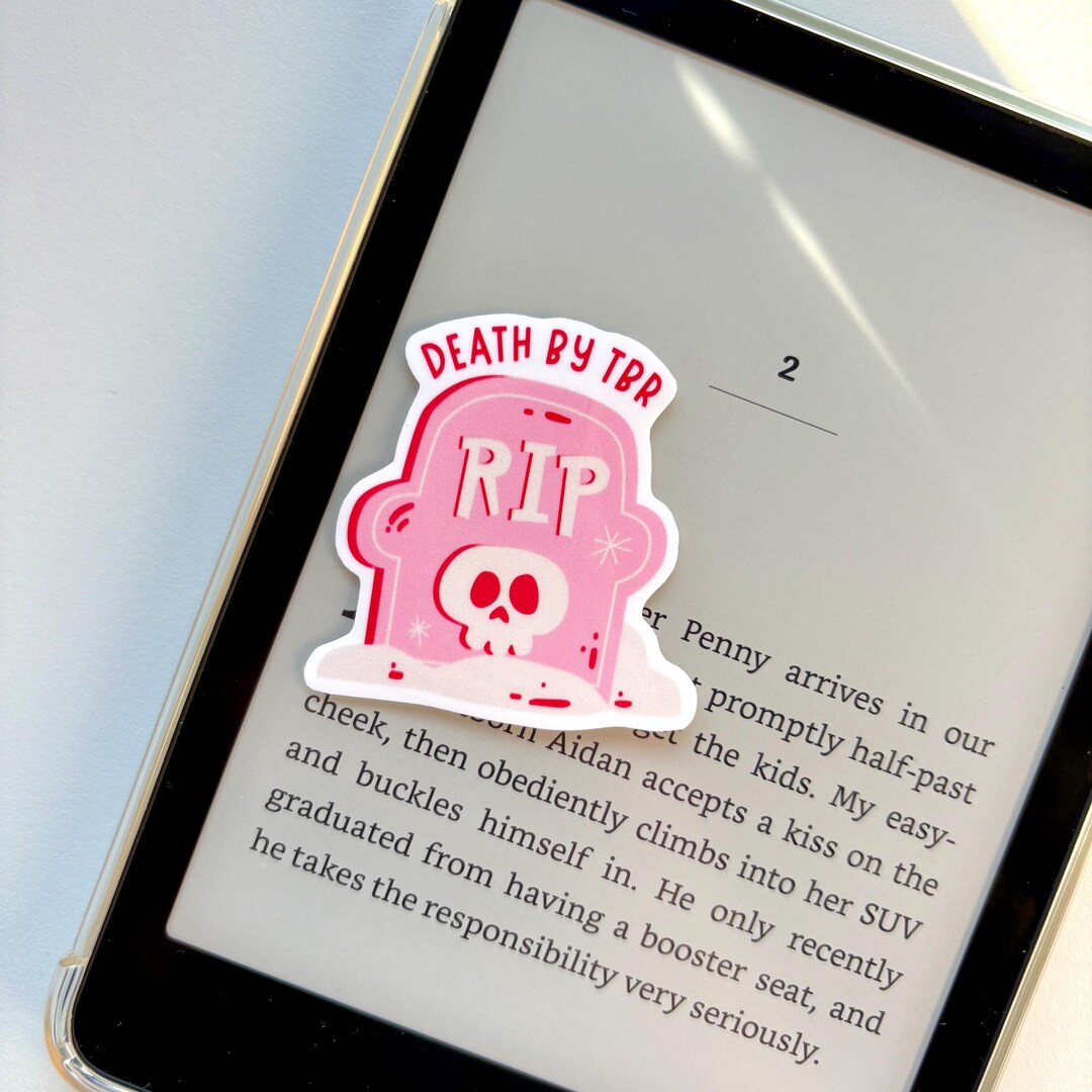 Death by TBR Sticker Gravestone Design | Bookish Kindle Laptop Sticker ...