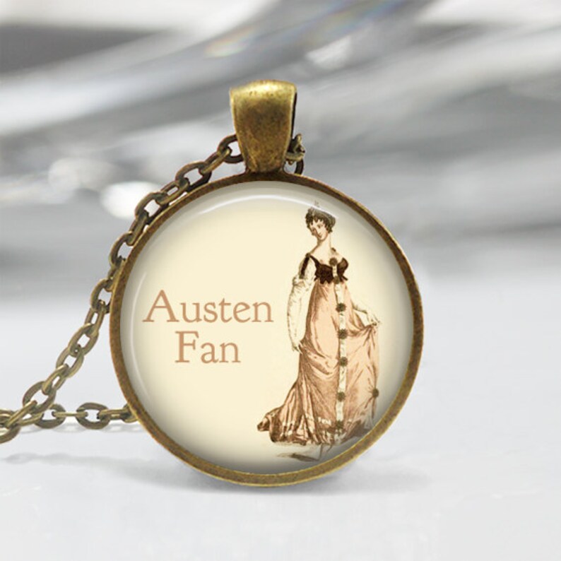 Jane Austen Necklace Literary Jewelry Austen Fan Art Pendant Etsy