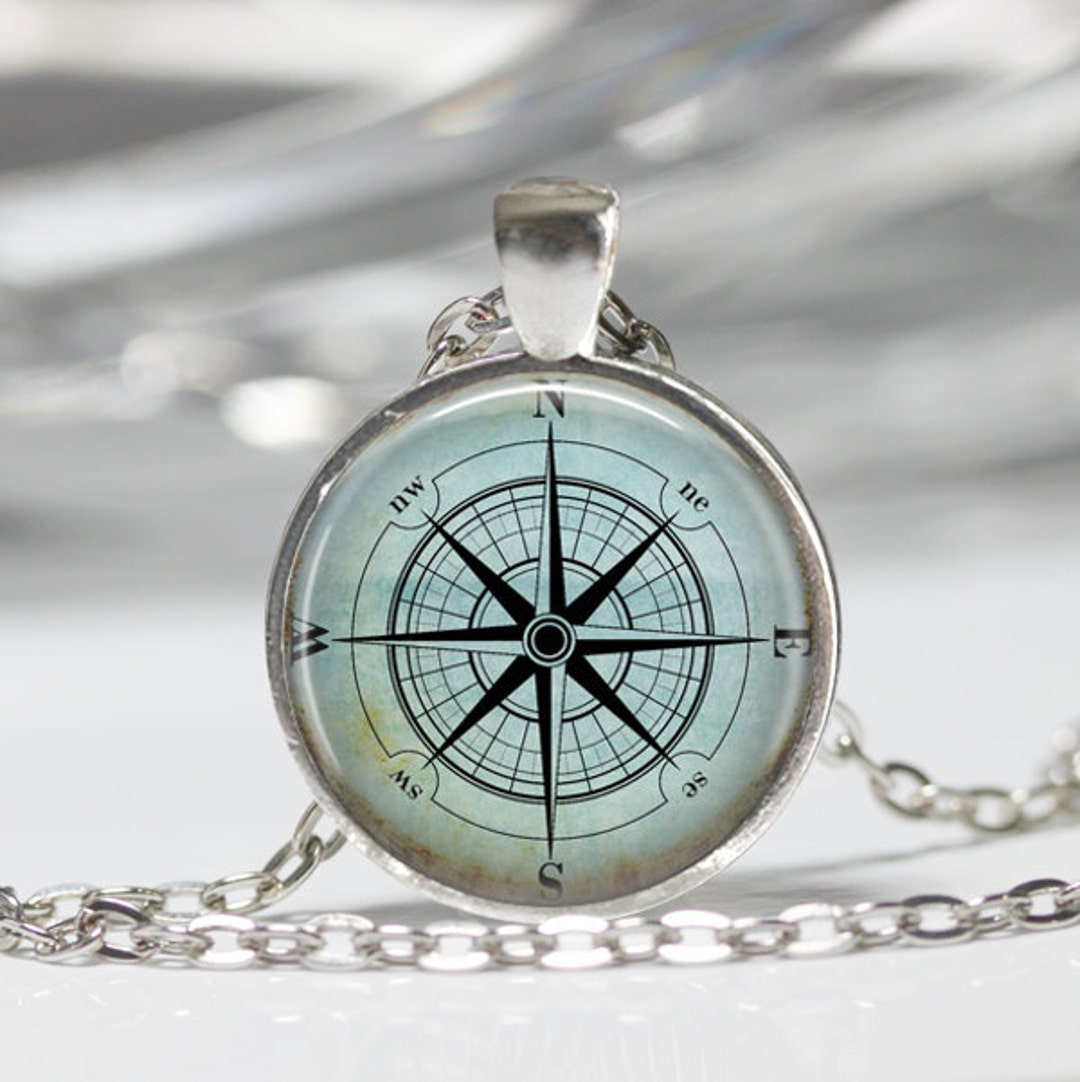 Nautical Compass Necklace Compass Rose Mariner's Jewelry Nautical Ship