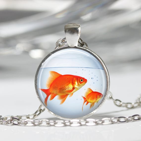 Fish Necklace, Goldfish Bowl, Fish Jewelry, Fish Tank, Aquarium