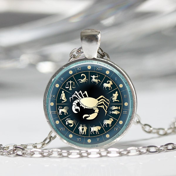 Zodiac Jewelry Cancer Necklace Crab Sign June July Birthdays Etsy