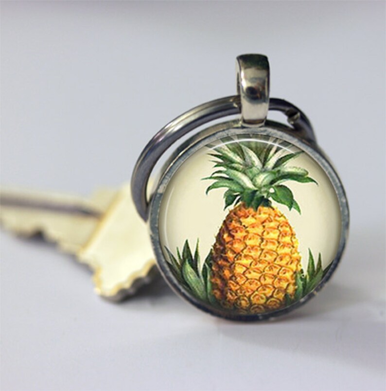 Ananas sleutelhanger Hawaiiaans tropisch fruit Hawaii symbool van gastvrijheid Welkom sleutelhanger sleutelhanger auto-accessoires afbeelding 1
