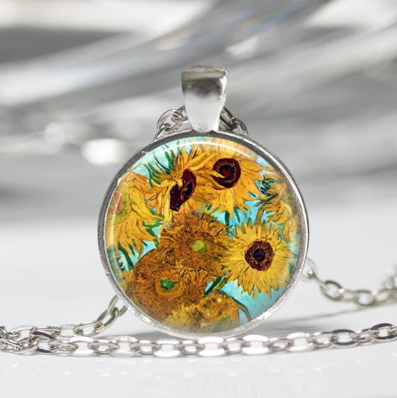 Vincent Van Gogh Sunflowers 02 Famous Paintings Fine Art Pendant