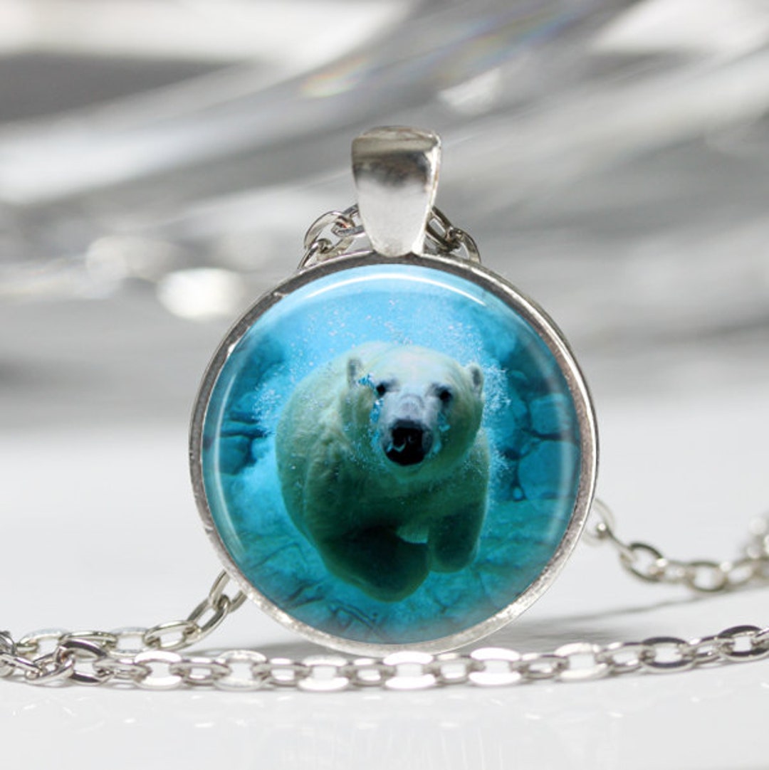 Polar Bear Necklace Bear Jewelry Arctic Ocean Animals Nature Art