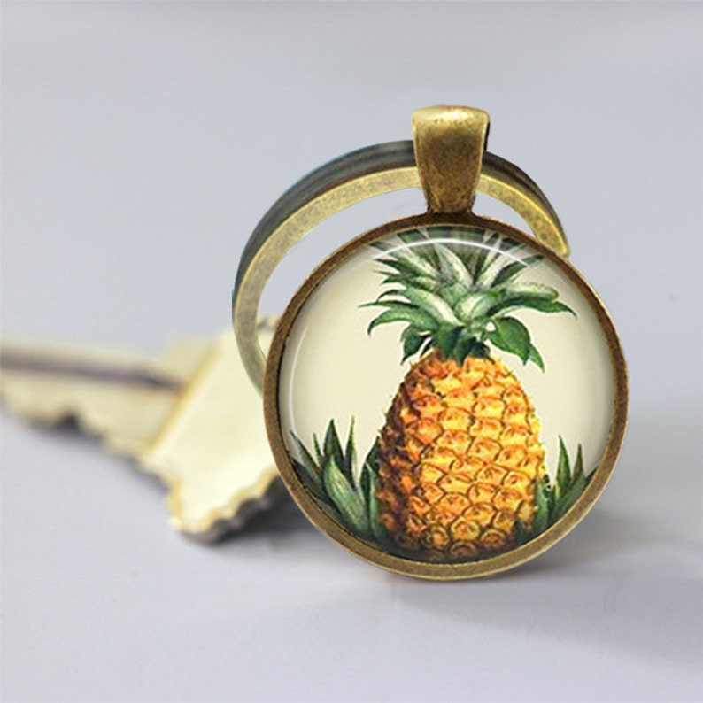 Ananas sleutelhanger Hawaiiaans tropisch fruit Hawaii symbool van gastvrijheid Welkom sleutelhanger sleutelhanger auto-accessoires afbeelding 2