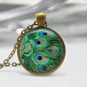 Peacock Jewelry Emerald Green Peacock Feathers Bird Nature Art - Etsy