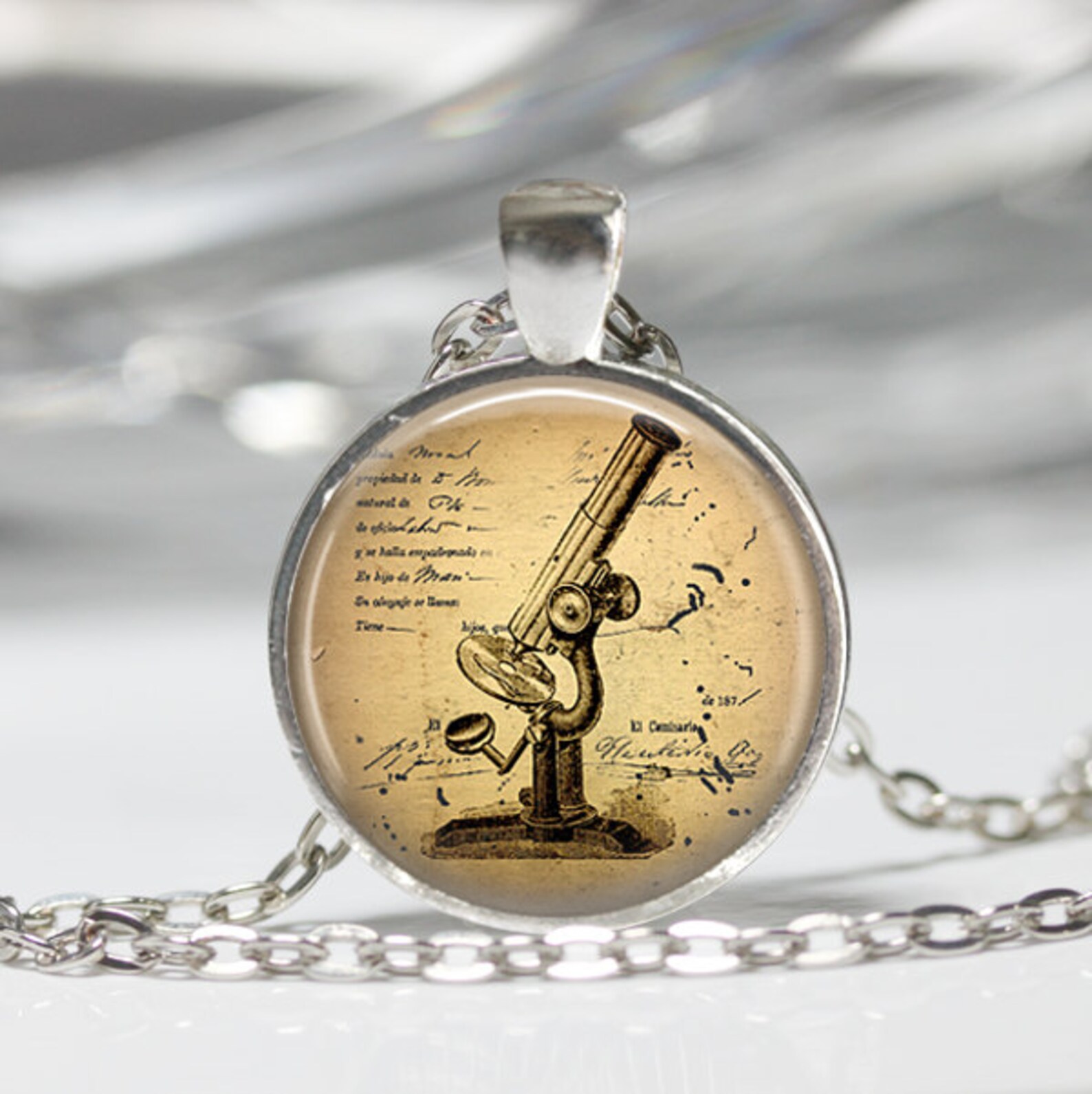 Science Jewelry Microscope Necklace Biology Big Bang Theory Etsy