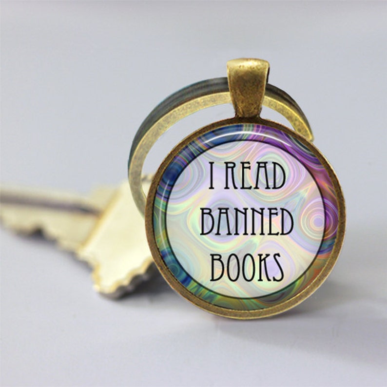 Book Keychain I Read Banned Books Key Chain Key Fob Etsy