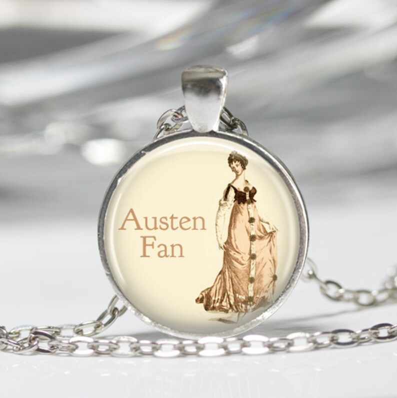 Jane Austen Necklace Literary Jewelry Austen Fan Art Pendant Etsy