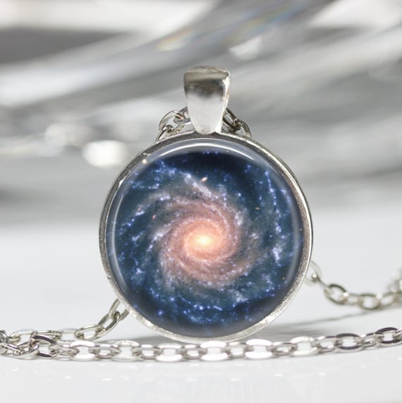 Spiral Galaxy Necklace Outer Space Milky Way Astronomy Nebula Art Pendant  in Bronze or Silver With Chain Included - Etsy