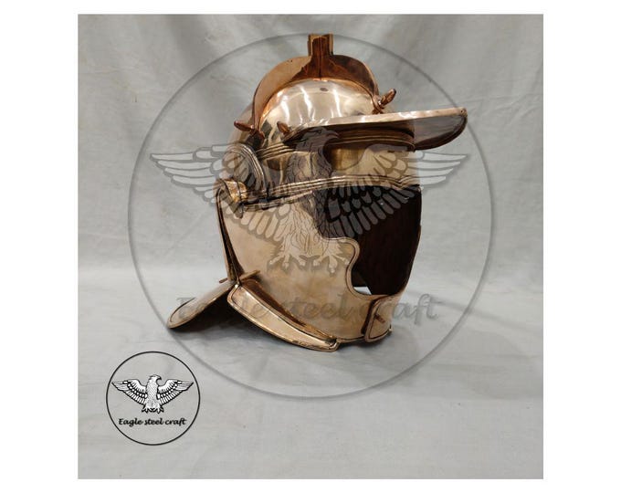 Featured listing image: 2nd Century Roman Cavalry Helmet, Bronze Auxiliary Reenactment Armor