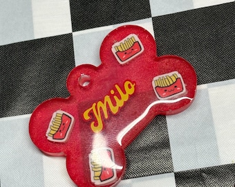 Chips  | Personalised Pet Tag | Dog Name Tag | Cat Name Tag | Pet ID Tag | Puppy Name Tag | Dog Lover Gift | Cat Owner Gift | Cute Pet Tag