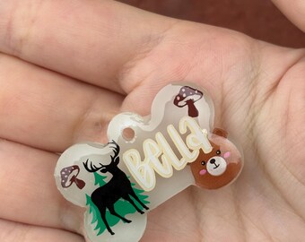 Woodland | Personalised Pet Tag | Dog Name Tag | Cat Name Tag | Pet ID Tag | Puppy Name Tag | Dog Lover Gift | Cat Owner Gift | Cute Pet Tag