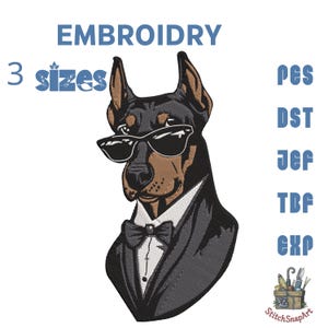 Dog Embroidery Design: Funny Dog Pet Stitch (Instant Download, 3 Sizes)