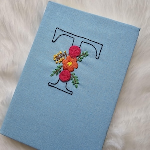Embroidered drum initial flowers first name baby child gift birth embroidery personalized birthday decoration diary