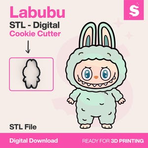Labubu Furry Monster Cookie Cutter | STL Cookie Cutter | Cute Fluffy Monster | The Monsters - Exciting Macaron | Pop Mart inspired