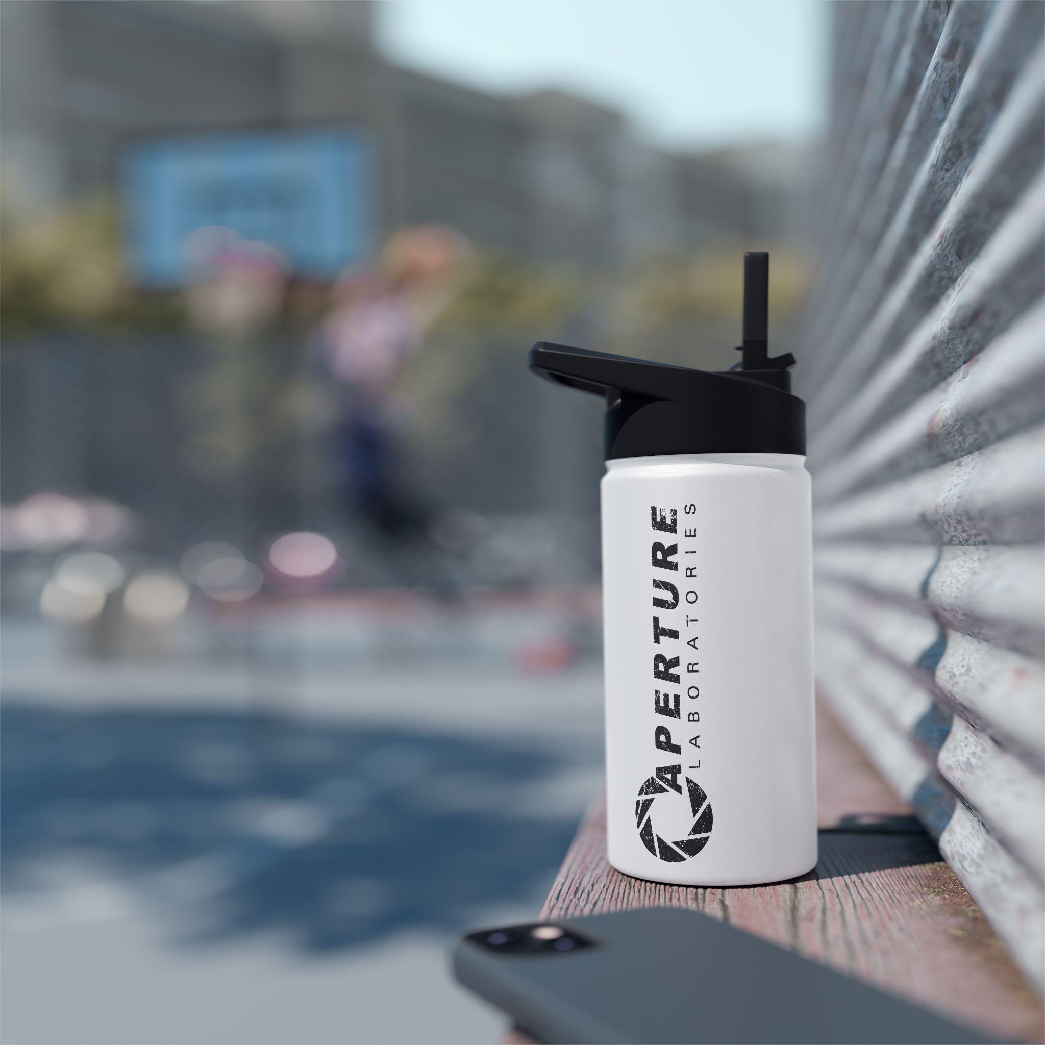 Aperture Laboratories Dihydrogen Monoxide Containment Unit (Clean) Portal Stainless Steel Water Bottle