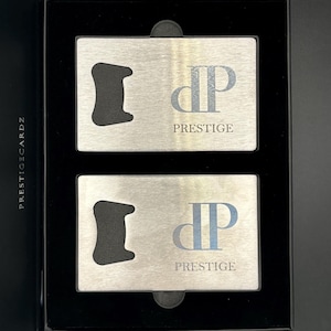 Luxuriöser Flaschenöffner SET im Kartendesign – Edelstahl, gelasert | aus DE | PRESTIGECARDZ