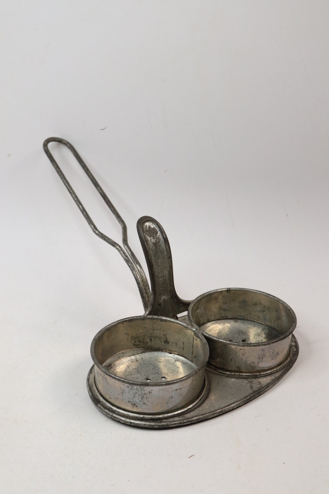 Antique Fries Tin Egg Poacher Two Egg Poacher Tin Primitive Etsy