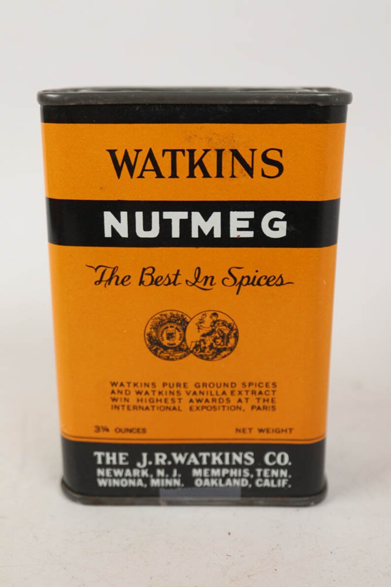 Vintage Spice Tin Watkins Spice Tin Nutmeg Spice Tin Etsy