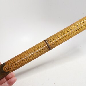Antique Wooden Folding Rule 24 Inch One Side Has 60 Centimeters Vintage ...