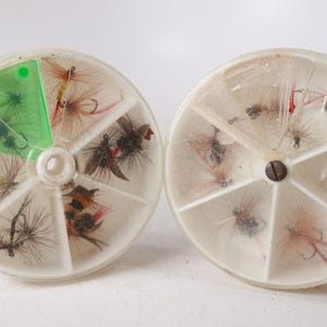 Pair of Vintage Flyfishing Cases - Fishing Lure Case - Vintage Flyfishing Flies - Approximately 23 Lures - Vintage Fishing - Fly Fishing