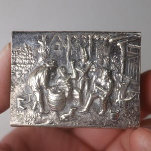 Vintage Dutch Silverplate Repousse Match Box Holder - ZIPLA 90 - Stamped Brass Match Holder - Match Box Holder
