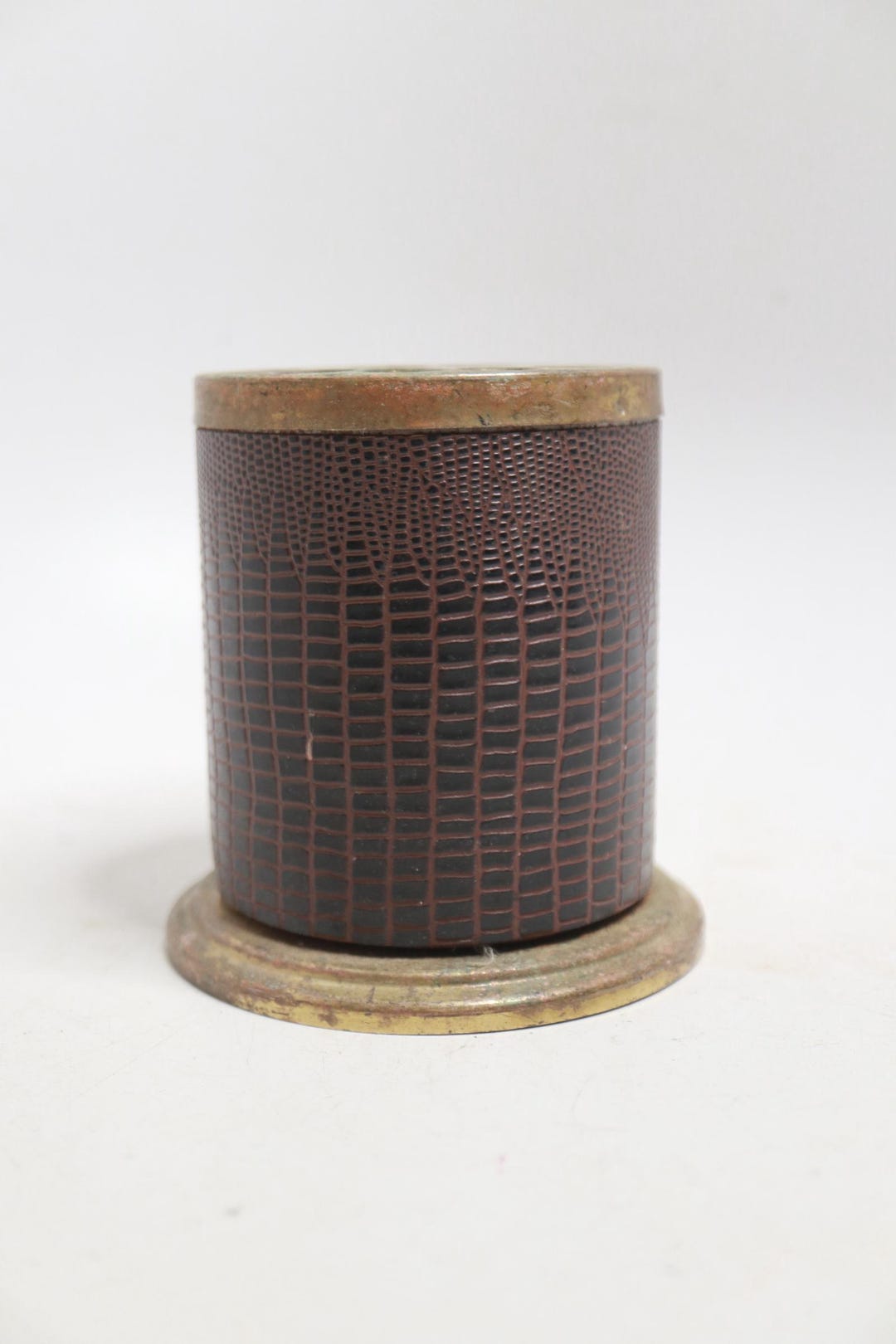 Antique Pen Holder Pencil Holder Desk Decor Scale Embossed Paper
