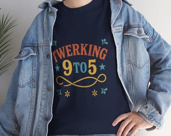 Grappig twerkend grafisch T-shirt van 9 tot 5, kantoorhumor