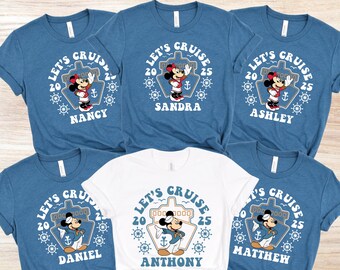 Camiseta Disney Let's Cruise 2025, camisetas personalizadas de Disney Cruise Line, camiseta familiar de Disney Cruise, camiseta personalizada a juego para grupos de Disney Cruise