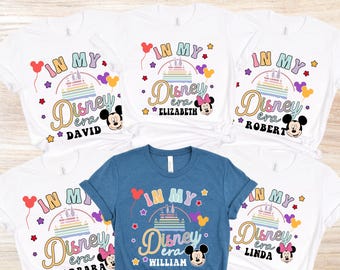 Koszulki z epoki Disneya, koszulka z wakacji Disneya, koszulka z epoki Disneya, koszulki Disneyworld, koszulki z rodzinną wycieczką do zamku Disneya, koszulki dla par Disneya