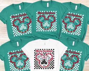 ディズニー メリークリスマス シャツ、ディズニー クリスマス 2025 シャツ、ディズニー クリスマス バケーション Tシャツ、ディズニー クリスマス キャッスル Tシャツ、ディズニー クリスマス シャツ
