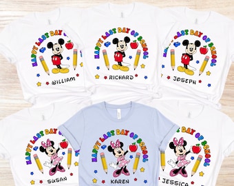 Disney Happy Last Day Of School Shirt, Mickey and Minnie School Tee, Disney End Of School T-Shirt, Disney Last Day of School Vibes Shirts