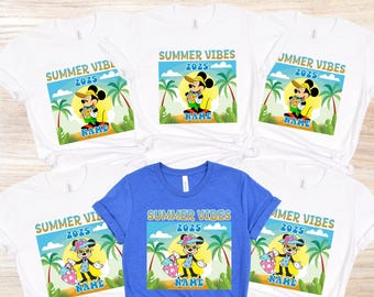 Disney Sommer Vibes Shirt 2025, Disney Sommer Urlaub Passendes T-Shirt, Disneyland Sommer Strand Tshirt, Disneyworld Beste Sommer Reise T-Shirt