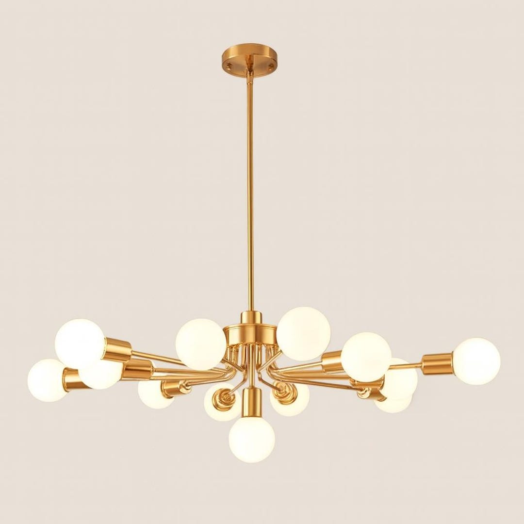 Stilnovo Style Sputnik Chandelier Mid-century Modern 13-light Brass ...